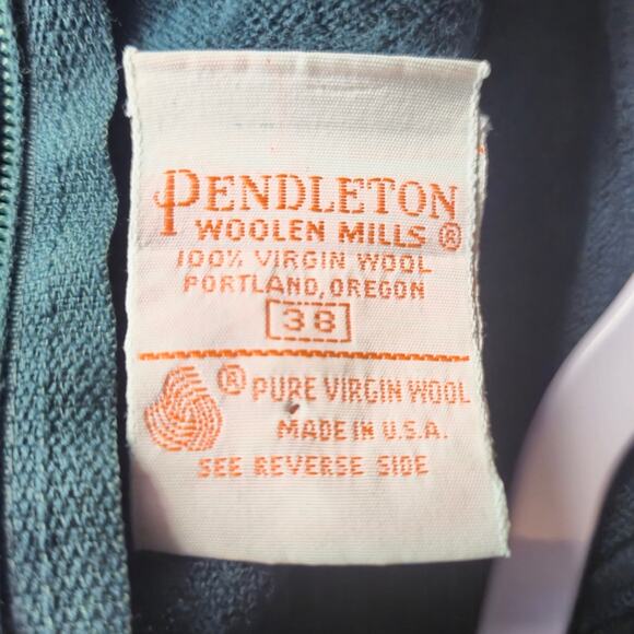 Vintage Pendleton 100% Wool Mockneck sweater green size 38 = Medium - Picture 4 of 5